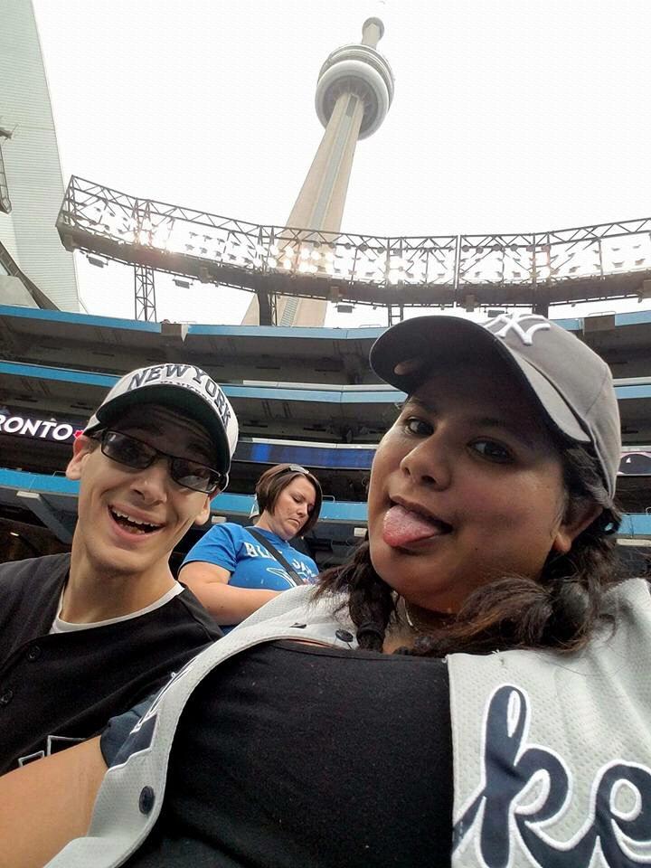 We travel to Canada 🇨🇦  to see NY Yankees, at our back is the CN Tower.