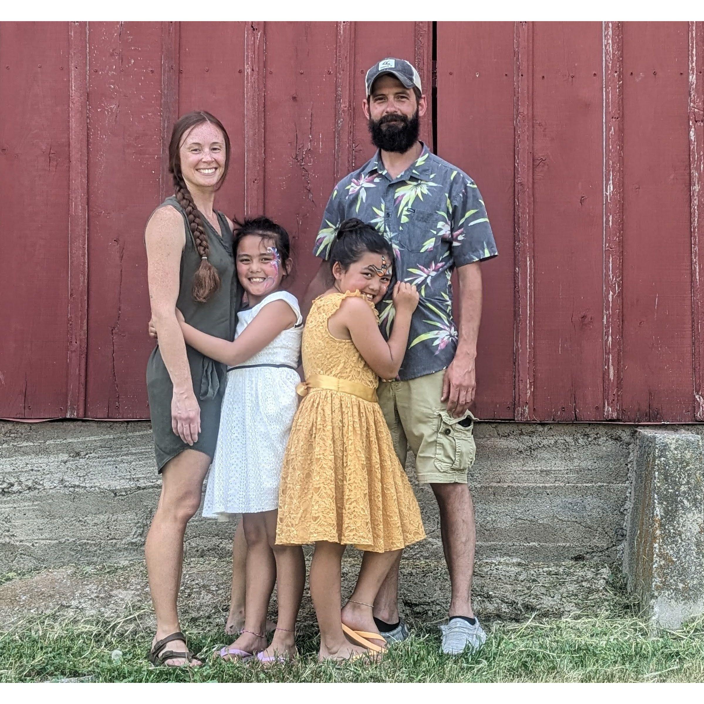 Our family outside of the very place we will be saying 'I do!'