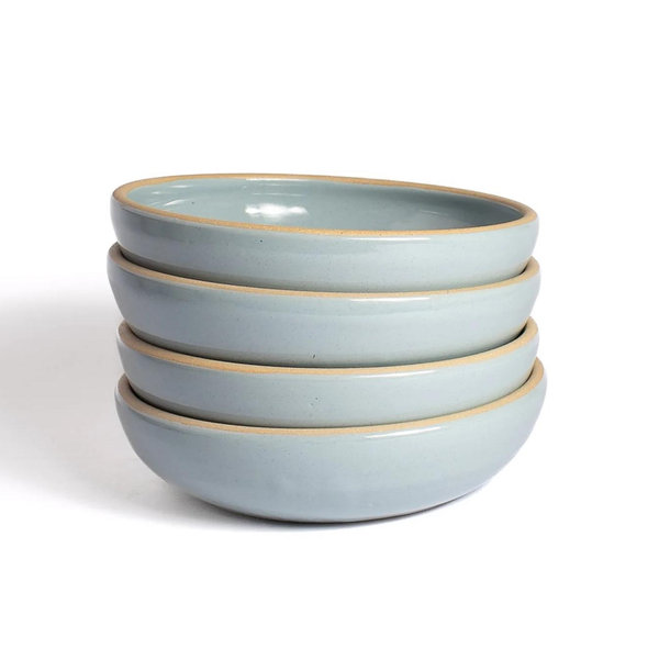 4-Piece Handmade Ceramic Pasta Bowl Set in Color: Sardine — Jars of Dust