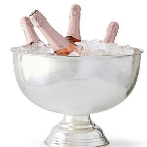 Large Silver Personalized Celebration Wine Bowl: "Lamon" in the Lucia PZ - AJ9 text style