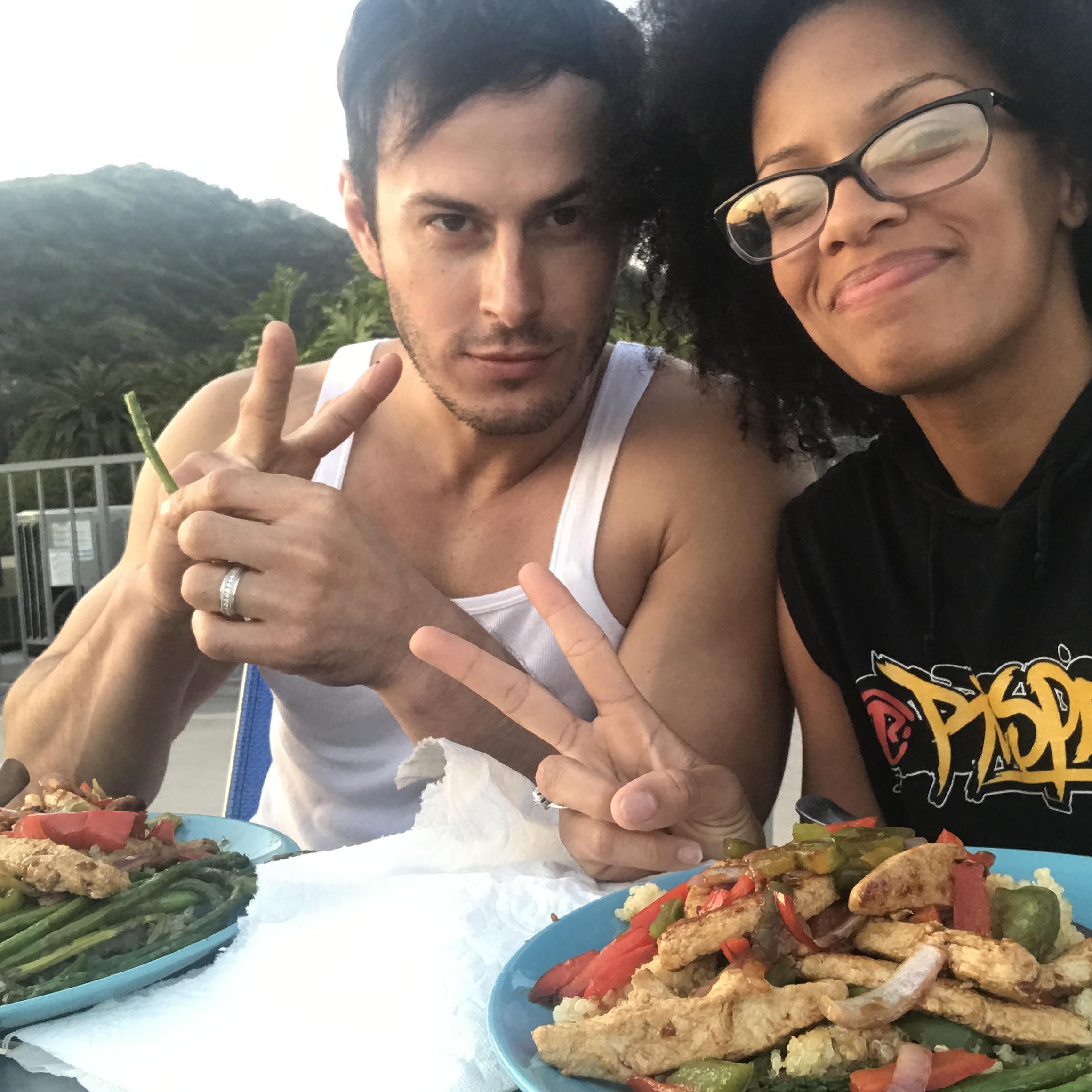 Dinner for 2 on our rooftop.