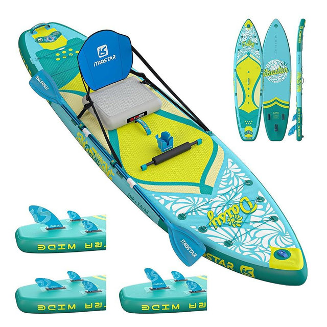 iTAOSTAR Daisy 11'6’ × 35” Extra Wide Paddle Board with Seat, One-Stop Premium SUP Board Accessories, Tailored 5 Fins, Stable Stand Up Paddle Boards for Youth of All Skill Levels