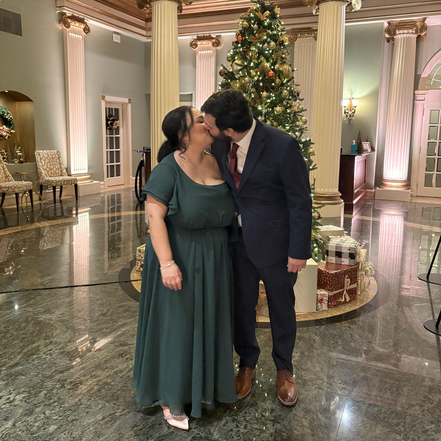 Here we are at one of the many weddings we attended!