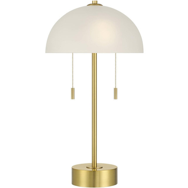 360 Lighting Lia 22 1/2" High Gold Metal Mushroom Pull-Chain 2-Light Table Lamp