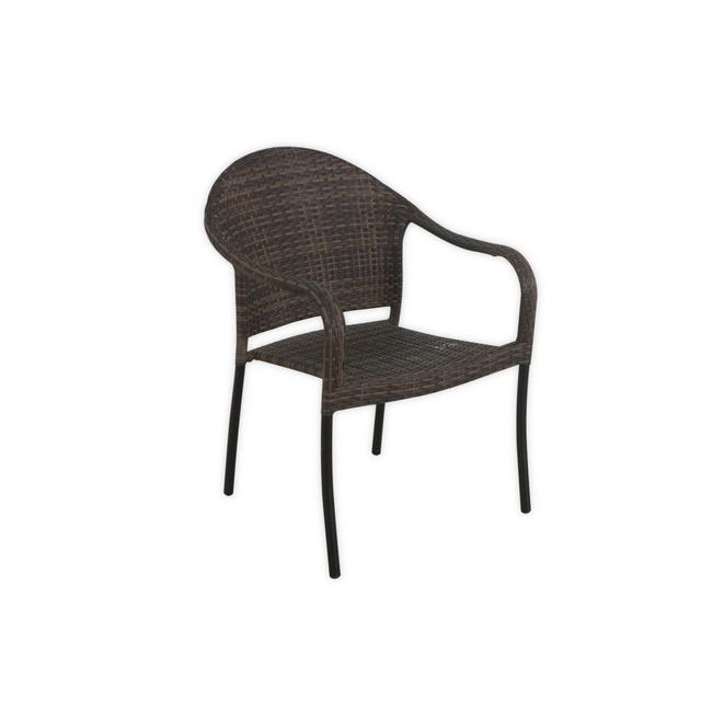 Wicker Stackable Patio Chair in Brown