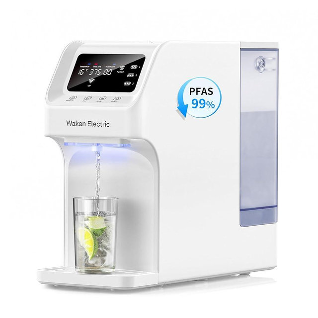 Waken Electric C11S Reverse Osmosis Water Filtration System Countertop 180oz Water Tank 4:1 Pure to Drain 8 Stage RO Filter No Installation for Home Apartment Condo RV