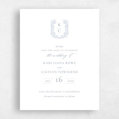 White Magnet Wedding Save the Date - Mirra Portrait