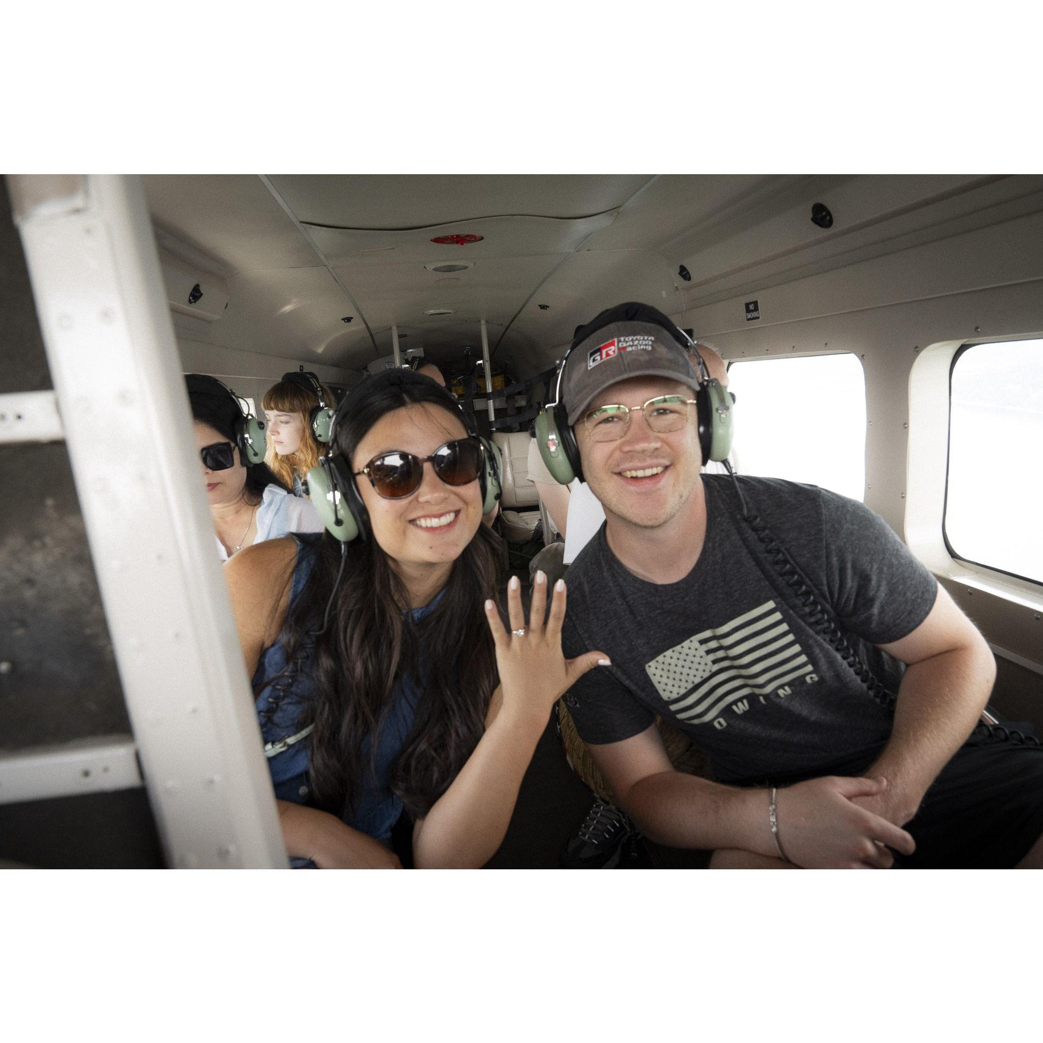 Taking a seaplane flight the day after the proposal!