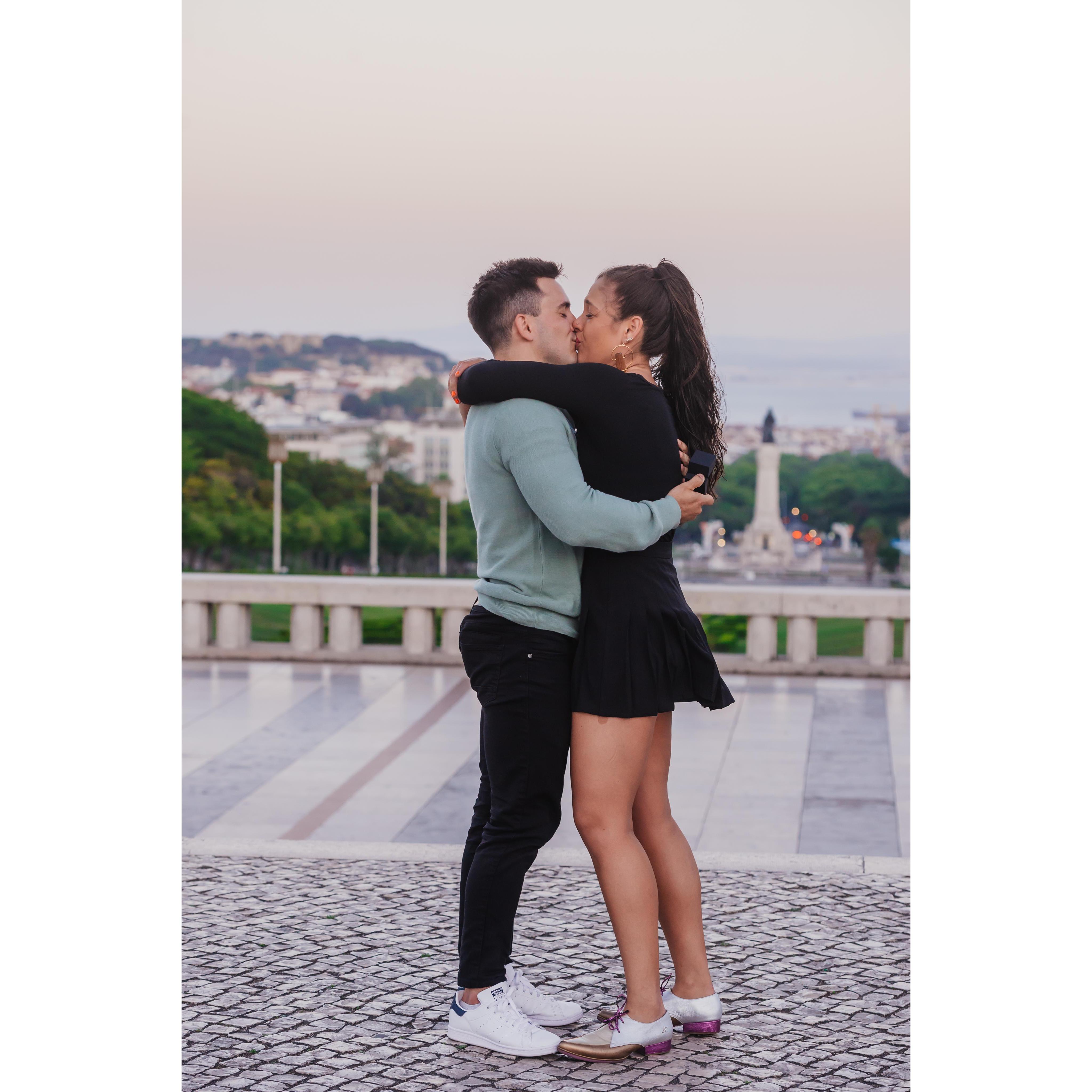 Julia and Eric have known for a long time that they want to spend the rest of their lives together. Here is the moment after she said "yes"!