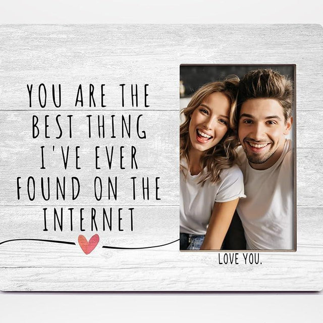 Orchroma Couple Picture Frame,Couple Gifts Anniversary Engagement Birthday Presents for Couples Boyfriend Girlfriend Newlyweds,You Are the Best Thing I’ve Ever Found on the Internet 4x6 Photo Frame