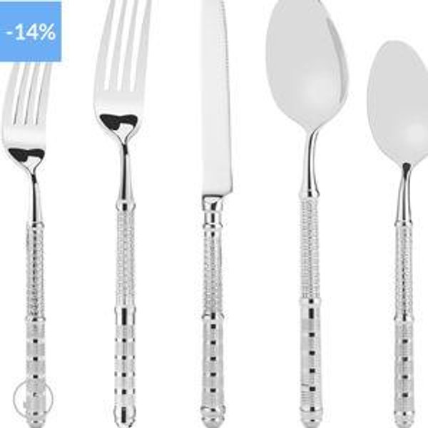 20-Piece Silverware Set with Manual Forged
