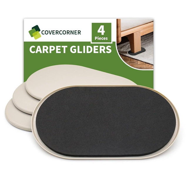 COVERCORNER Furniture Sliders for Carpet 4 PCS - 9 1/2 inch Furniture Moving Slider Chair Legs Floors Protectors– Move Your Furniture Easy & Safely (for Carpet)