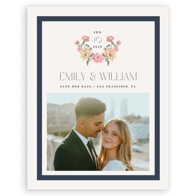 Grayed Navy, Blue Wedding Digital Save the Date - Ashling Photo