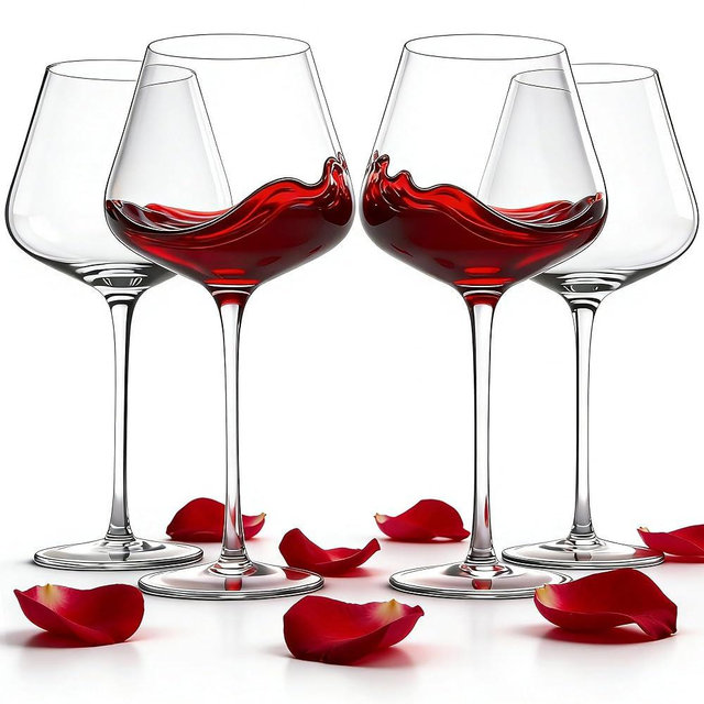 LASTURYCX Wine Glasses Set of 4, 18OZ Large Crystal Red Wine Glasses, Hand Blown Vintage Wine Glasses with Thin Rim, Large Bowl, Long Stem, Gifts for Wedding, Valentine's Day, Housewarming, Birthday