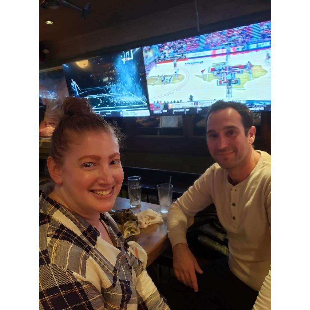 One of our early dates at Brazen Fox (RIP) in Union Square. We competed in a cornhole tournament.