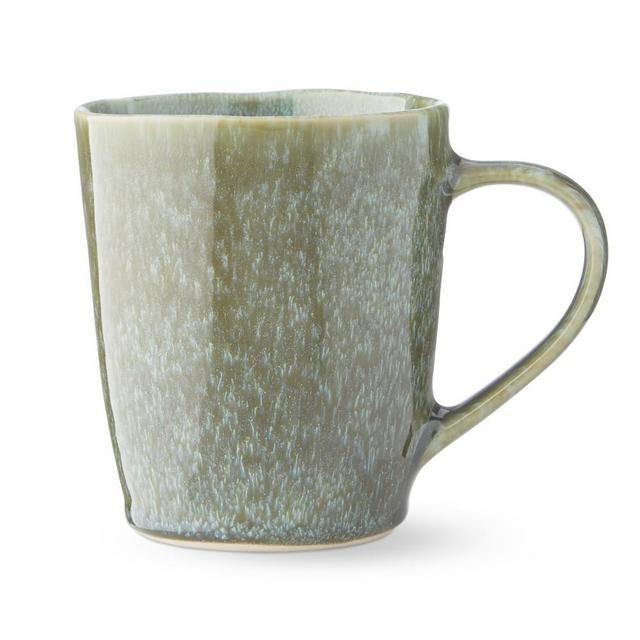 Reactive Glaze Mugs, Set of 4, Green