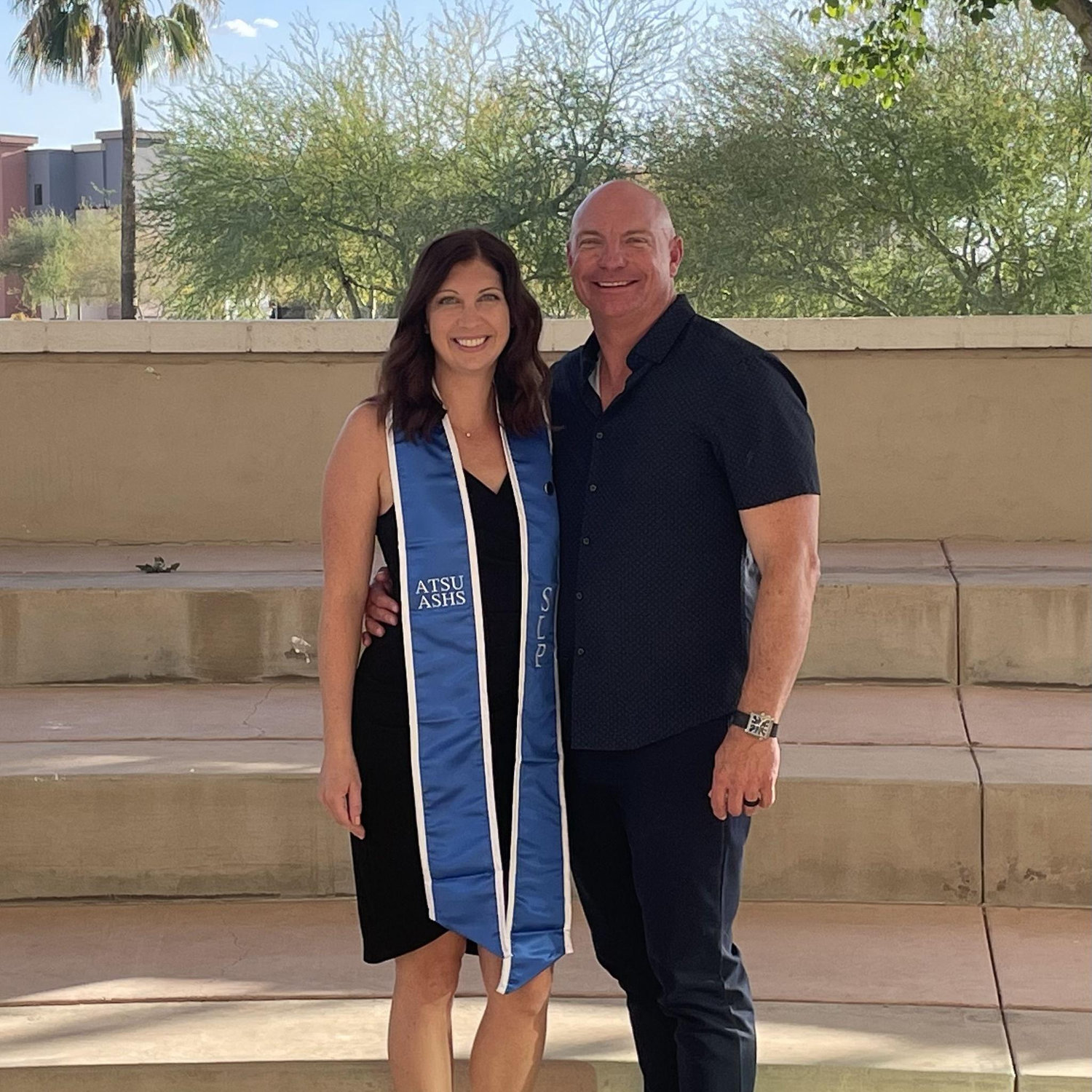 Pinning ceremony in graduate school. Always there to support one another