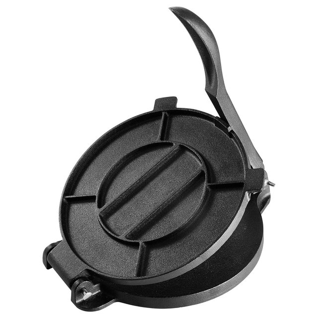 VEVOR Tortilla Press, 10 Inch Tortilla and Roti Maker, Cast Iron Heavy Duty Tortilladora Press with 100 Pcs Parchment Paper, Dough Maker, Silver