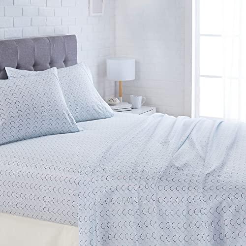 AmazonBasics Lightweight Super Soft Easy Care Microfiber Bed Sheet Set with 16" Deep Pockets - King, Teal Scallop