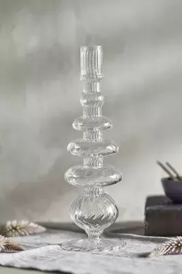 Geo Glass Candle Holder, Tall