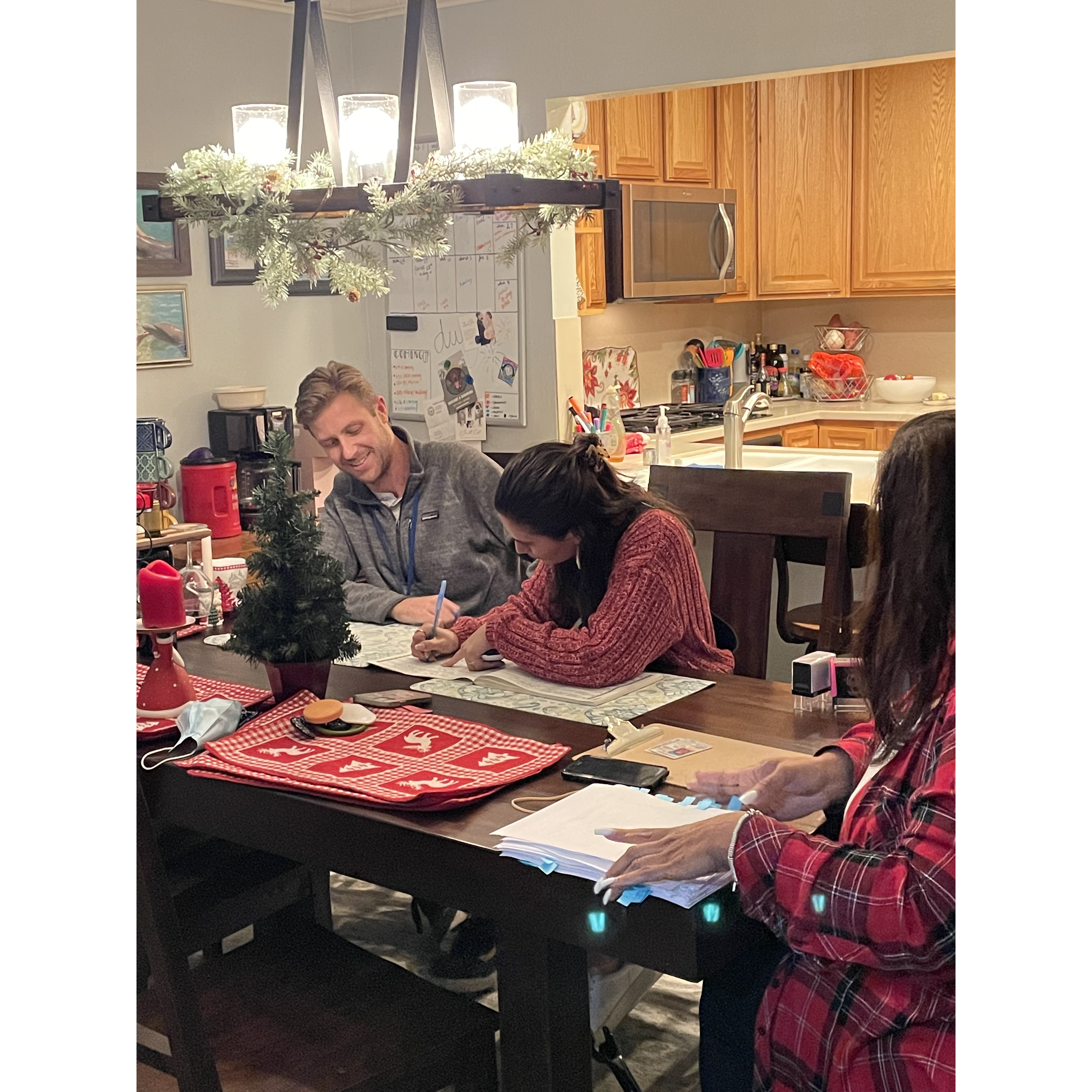 Signing papers for our home