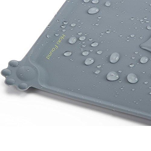 Hoki Found Silicone Waterproof Dog Cat Pet Food Mats Tray - Non Slip Pet Dog Cat Bowl Mats Placemat - FDA Grade Dog Pet Cat Feeding Mat …