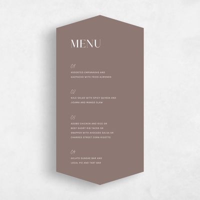 Brown Diamond Wedding Menu - Latona