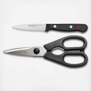 Gourmet 2-Piece Paring Knife and Shears