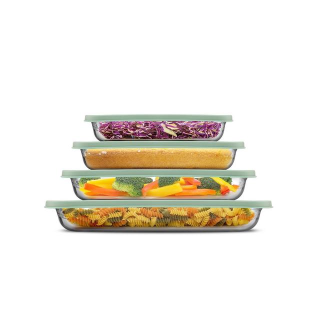 Borosilicate Glass Oven Dishes with Lids - Sage Green