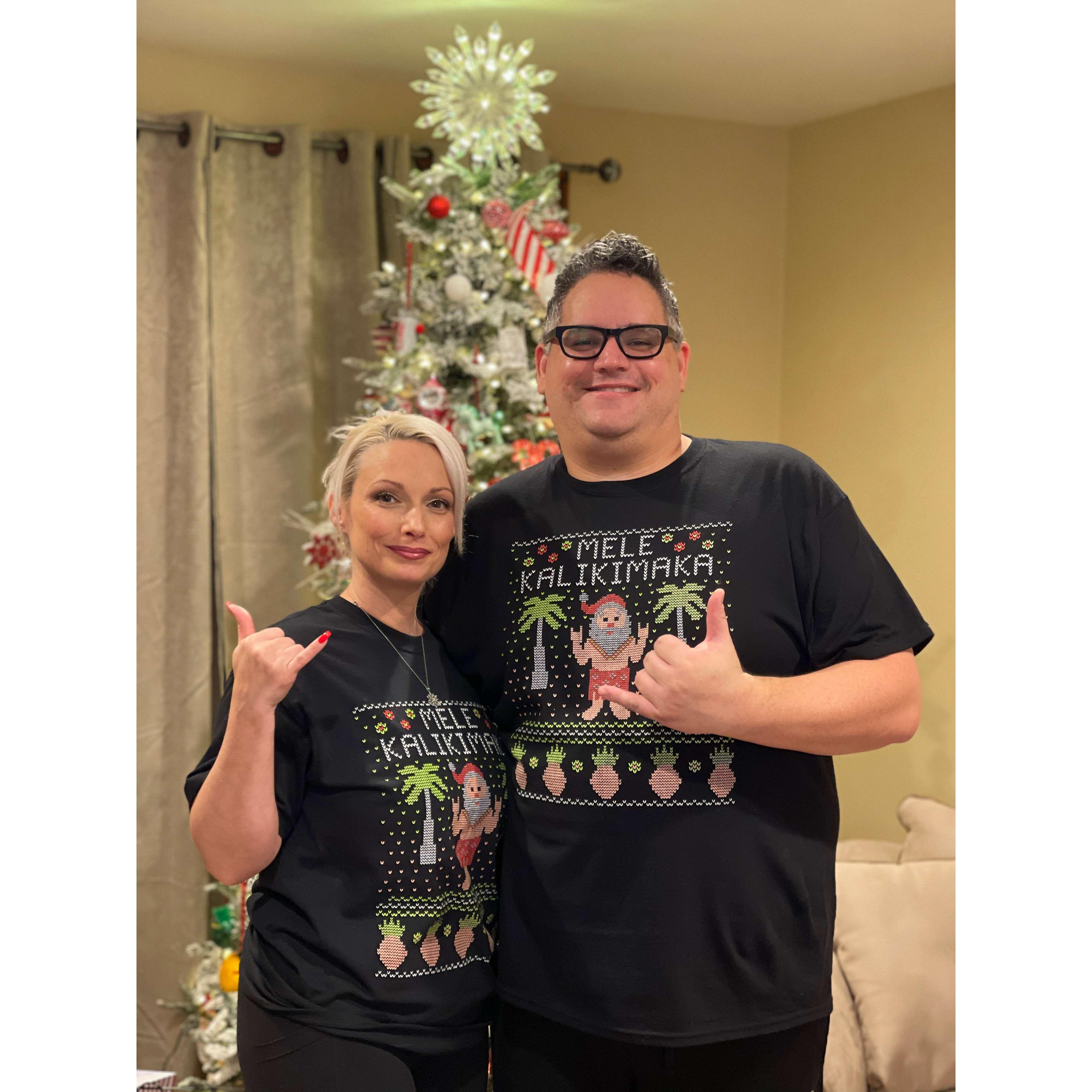 Matching Christmas Eve Shirts. CHECK!