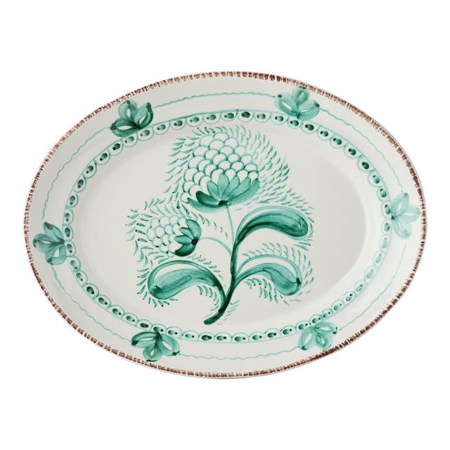 Casa Nuno Green and White Platter