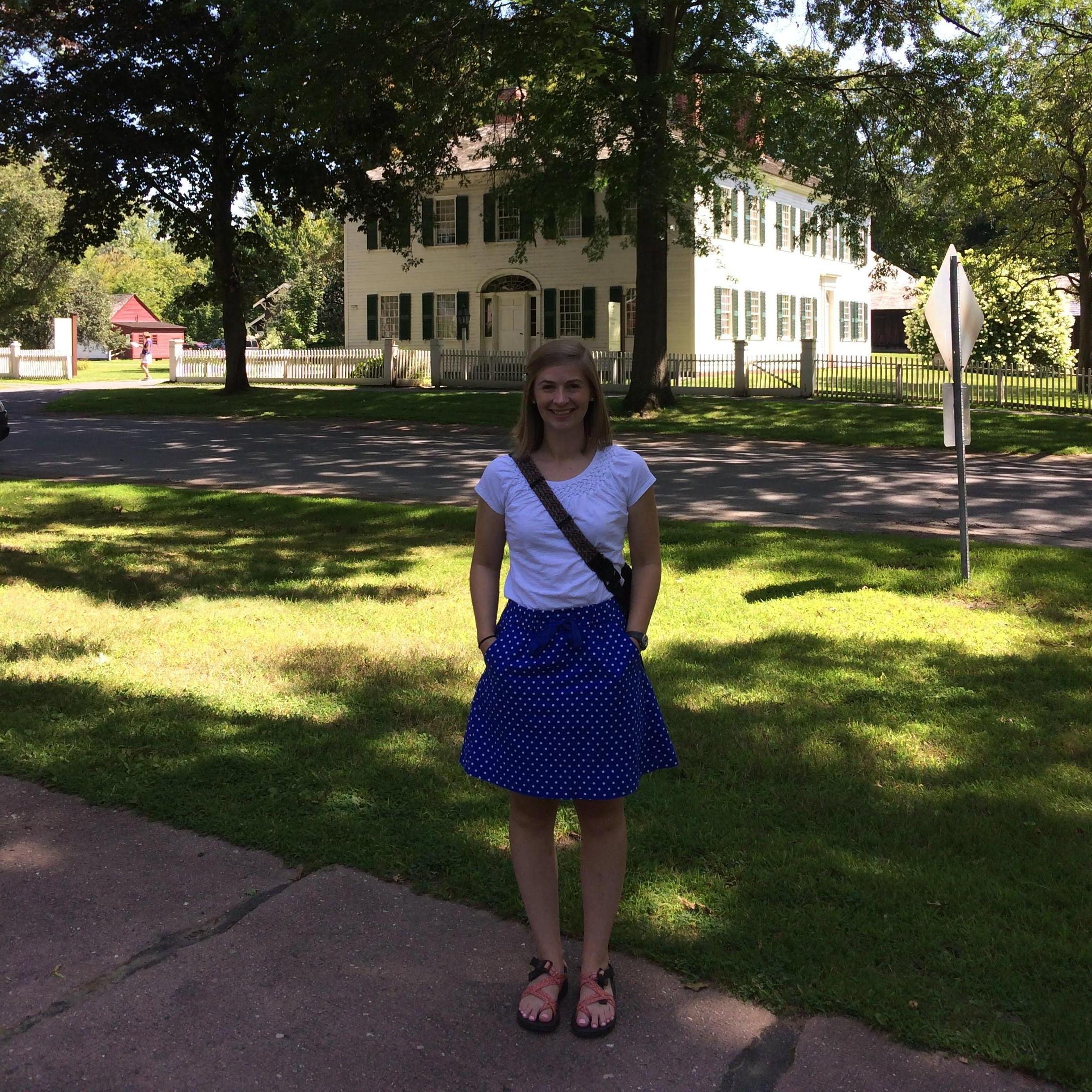 In 2017 Ryan and Lauren went back to Historic Deerfield where it all began. Here is Lauren by the best historic house on the street: Williams House.