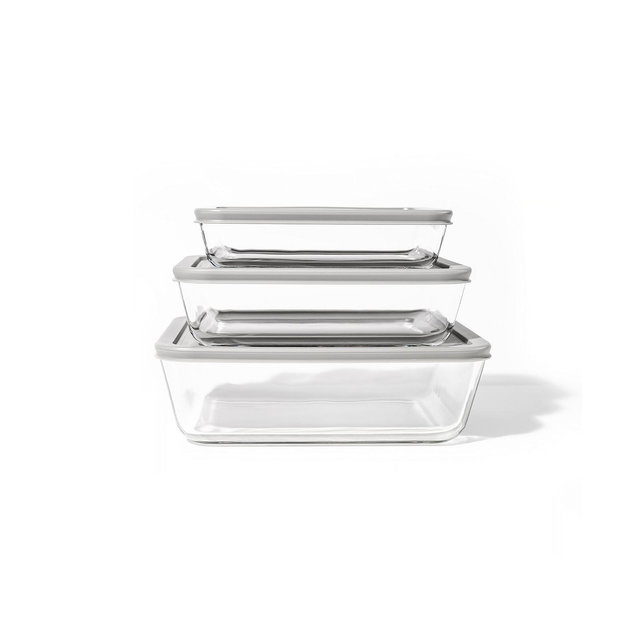 DURA LIVING 6-Piece Rectangular Nesting Food Storage and Meal Prep Container Set
