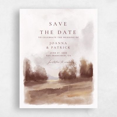 Brown Wedding Save the Date - Carroway Portrait