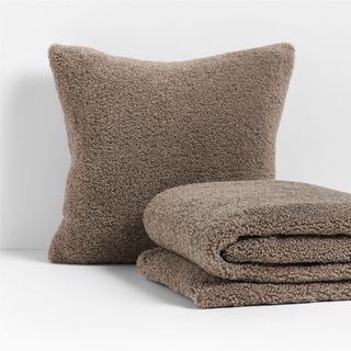Faux Shearling Throw Pillow Cover
