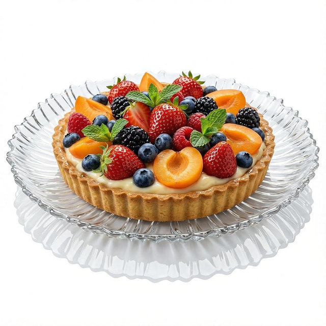 Large Glass Serving Platter 12.5” (31.5 cm) – Elegant Clear Presentation Plate for Cake, Desserts, Cheese, Appetizers & Table Decor (Ribbed 12.5”)