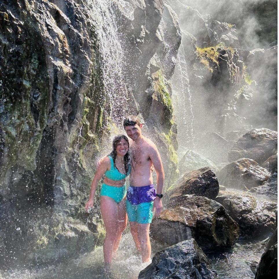 These waterfalls were hot springs. Truly an incredible place in British Columbia
