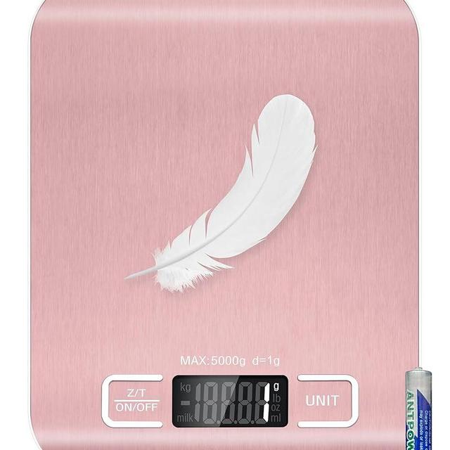 Tcsxady Food Scale, 11lb Digital Kitchen Scale with 6 Units LCD Display and Tare Function,Compact Design for Baking,Healthy Cooking,Meal Prep, 304 Stainless Steel