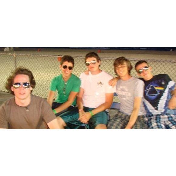 John with groomsman Dave Rogers and other high school friends at the Jersey Shore, 2008