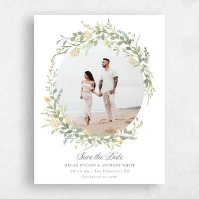 White Wedding Save the Date - Nektar Portrait