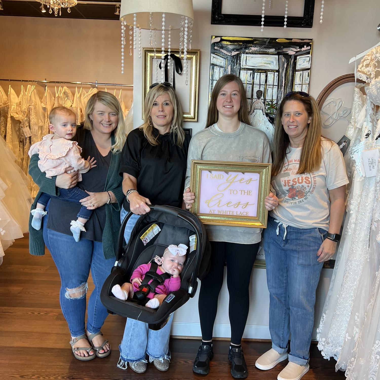 Tesa said "Yes" to her dream dress with some of her favorite ladies