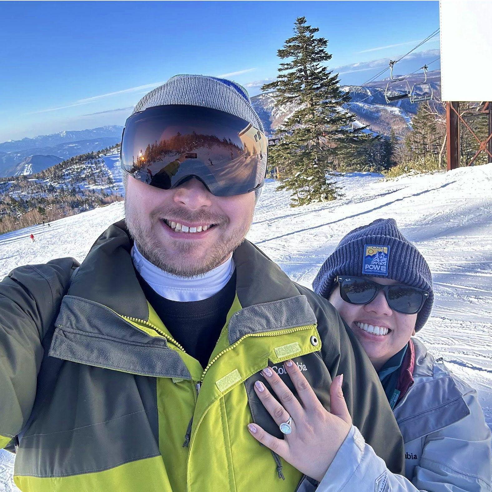 After we got engaged at Shiga Kogen Ski Resort- Nagano, Japan- January 2024