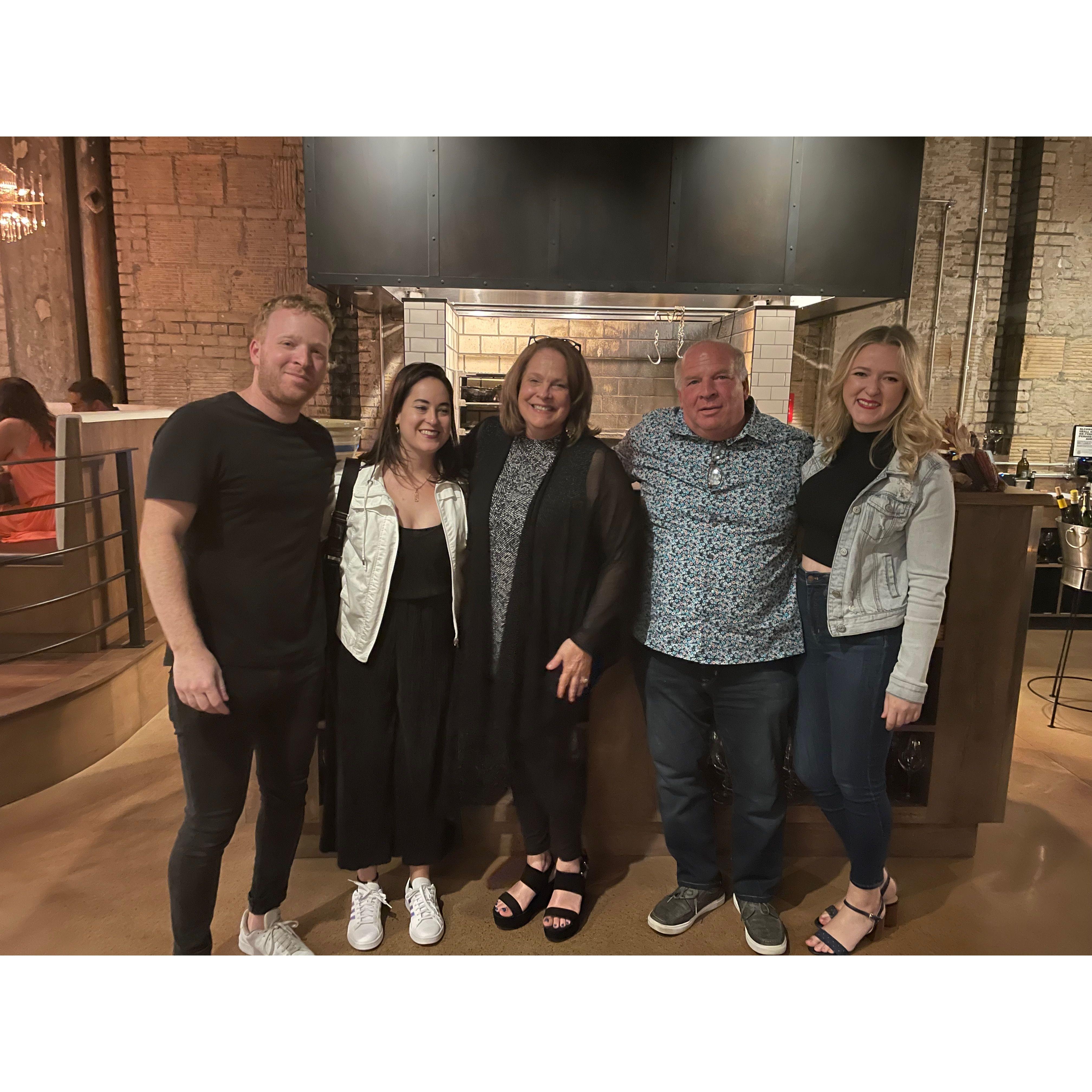 Celebrating Matthew's mom's birthday in Detroit