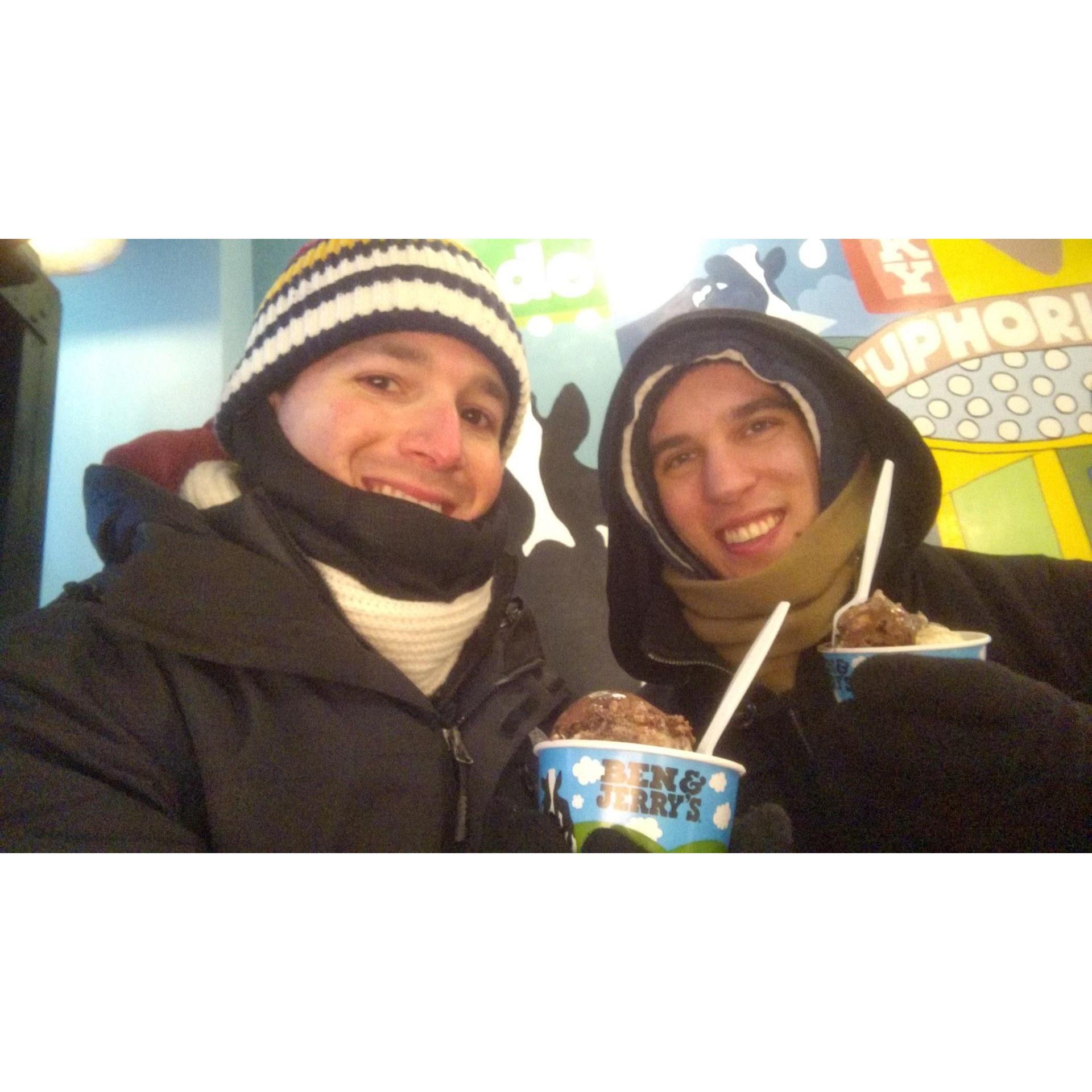 It's never too cold for ice cream!