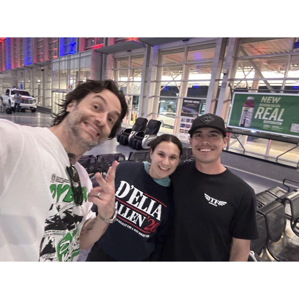 Running into D'Elia in the Shreveport airport at midnight!? While we're wearing his 2019 merch???