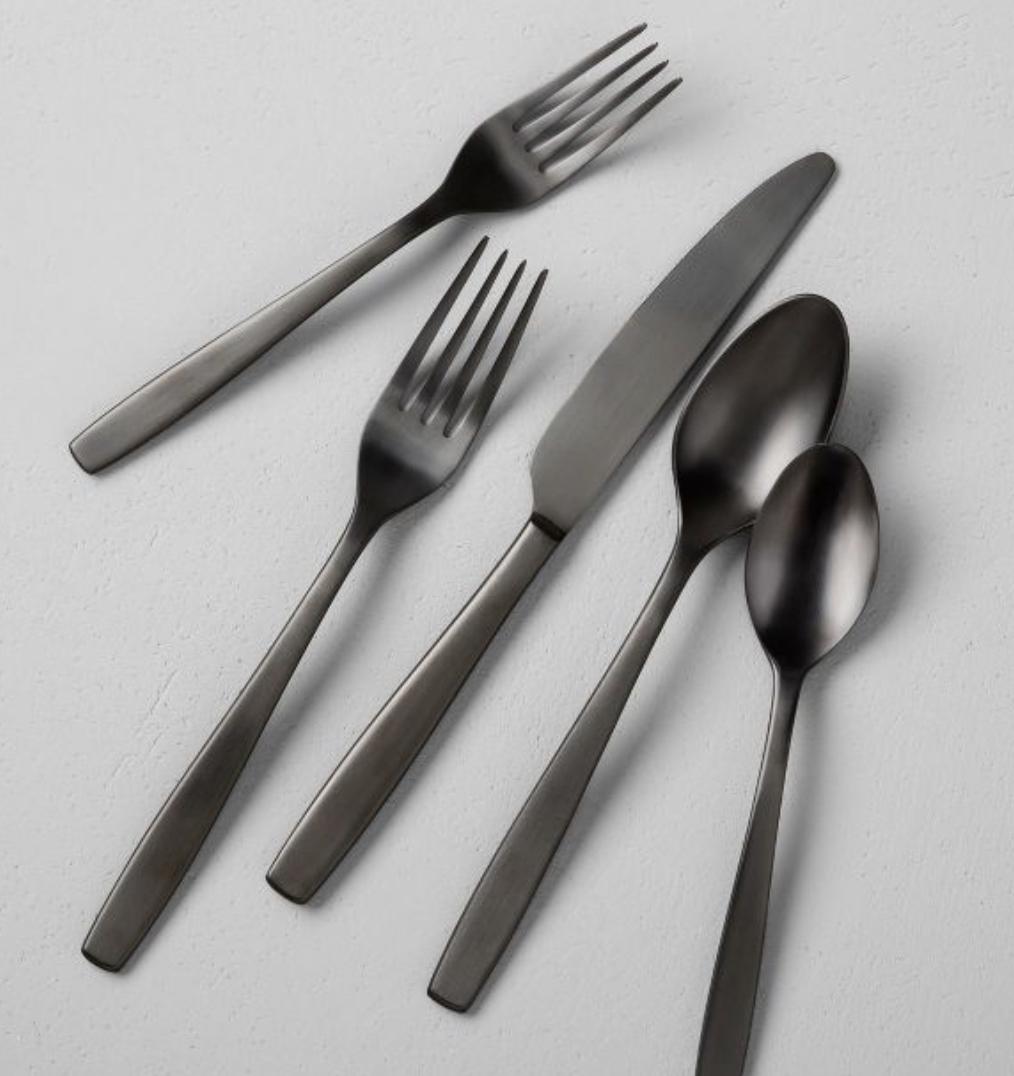 5pc Flatware Set Matte Black - Hearth & Hand™ with Magnolia