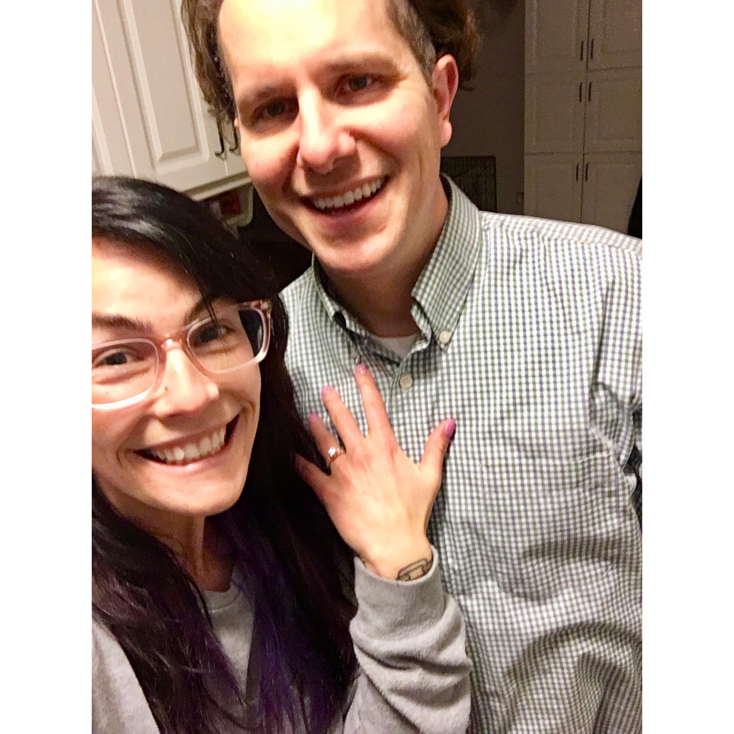 This photo was taken about an hour after Steven proposed -it took me that long to stop crying happy tears!