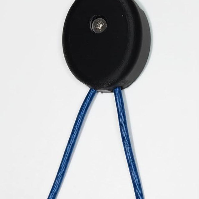 Sailboat Line Hanger - Marine Grade Rope Organizer for Boats (Black housing with Royal Blue Elastic line)