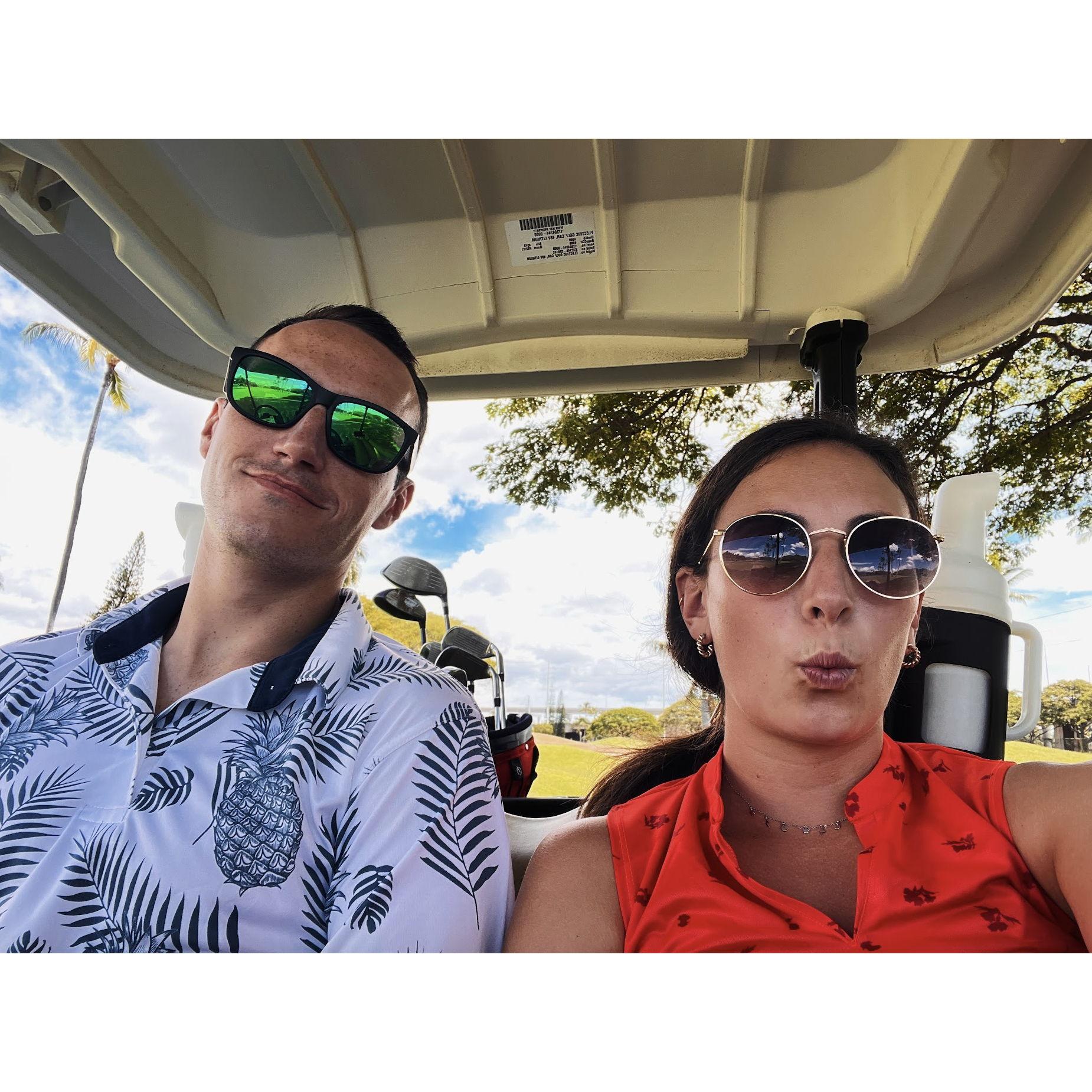 Our typical golf selfie