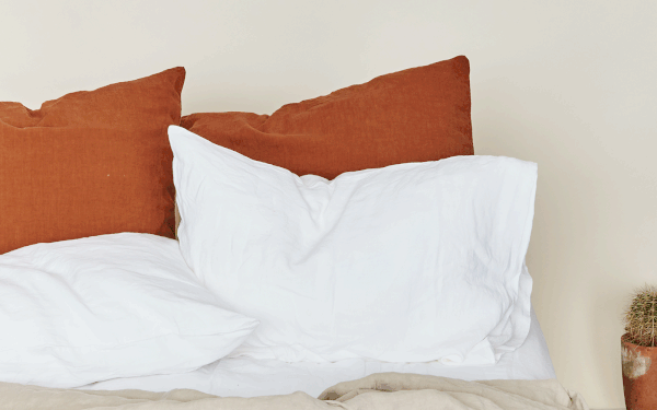 SIMPLE LINEN PILLOWCASES + SHAMS NAVY STANDARD